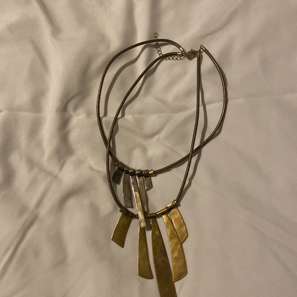 Double layer brown and gold choker - Picture 2 of 3